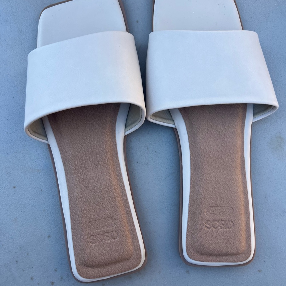 ASOS Cream Slide Sandals